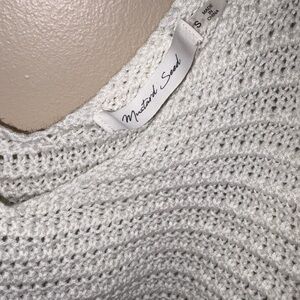 White Crotchet Mustard Seed Ruffle Top